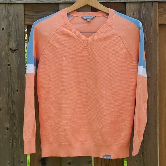 ATTRACTIVE SKECHERS Rollerskating Sweater Women's Size Medium PEACH Arm Stripes - Picture 1 of 7